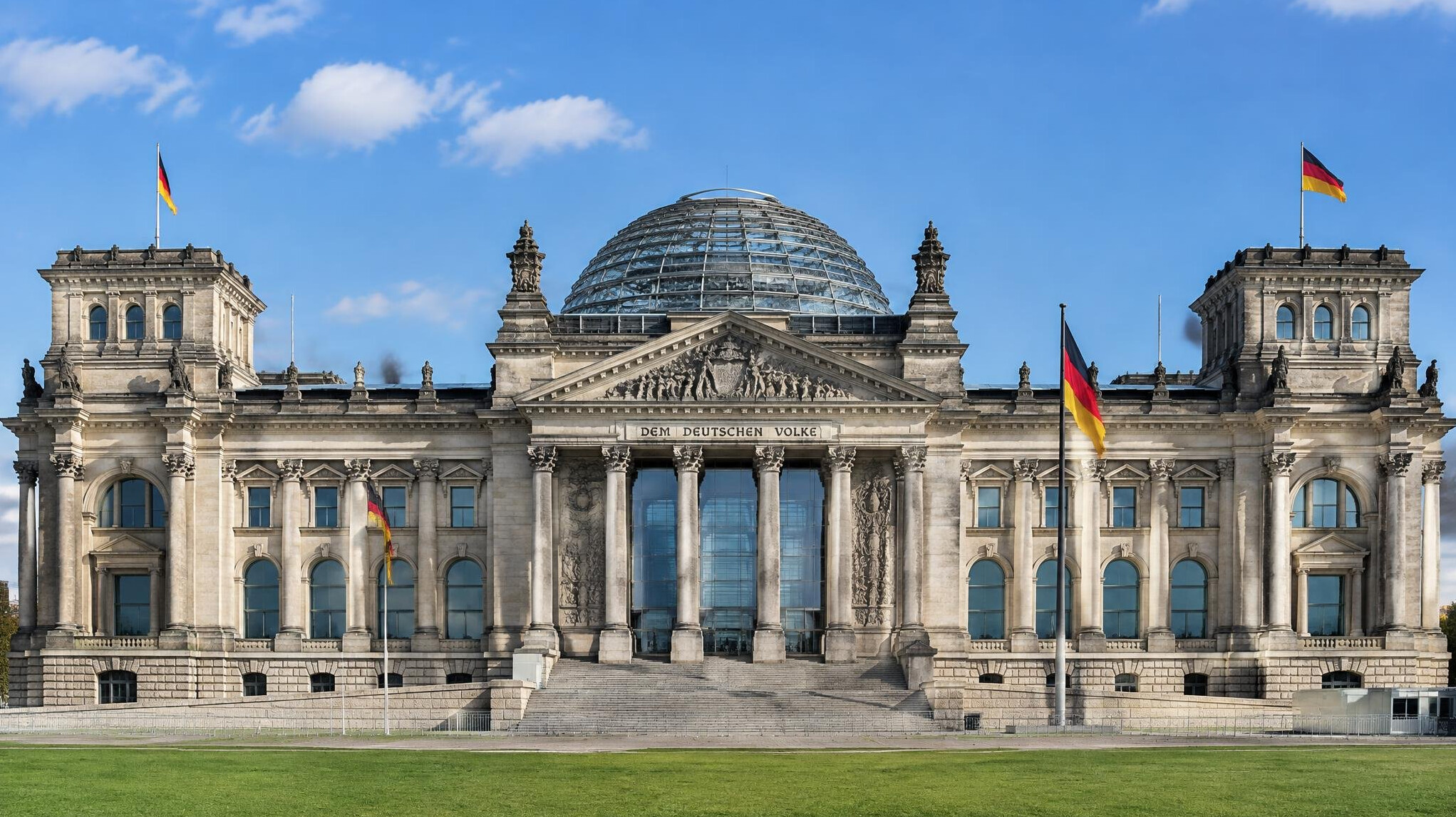 Reichstag building in Berlin with glass dome
